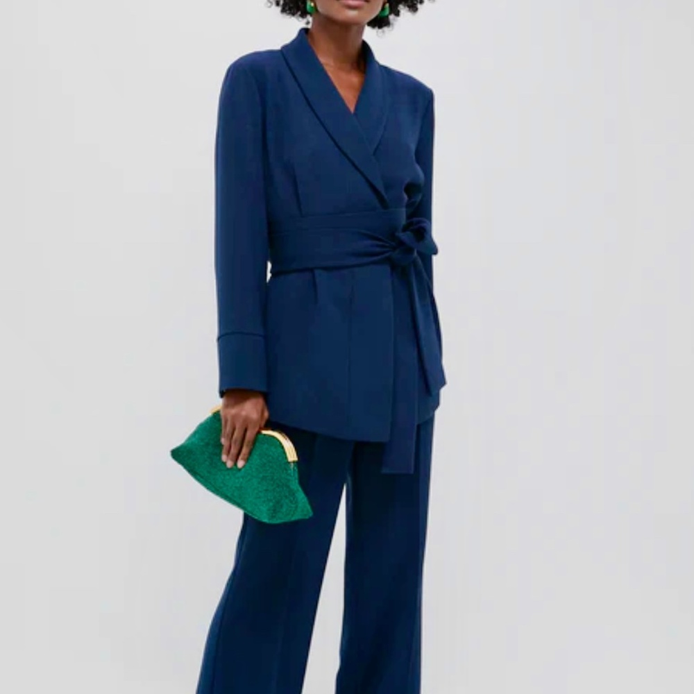 Navy Octavia Wrap Blazer